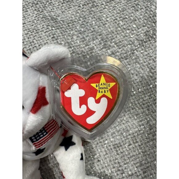 Ty Beanie Buddie Spangle Bear And Beanie Baby Glory Bear Lot USA Patriotic Plush - Picture 10 of 16